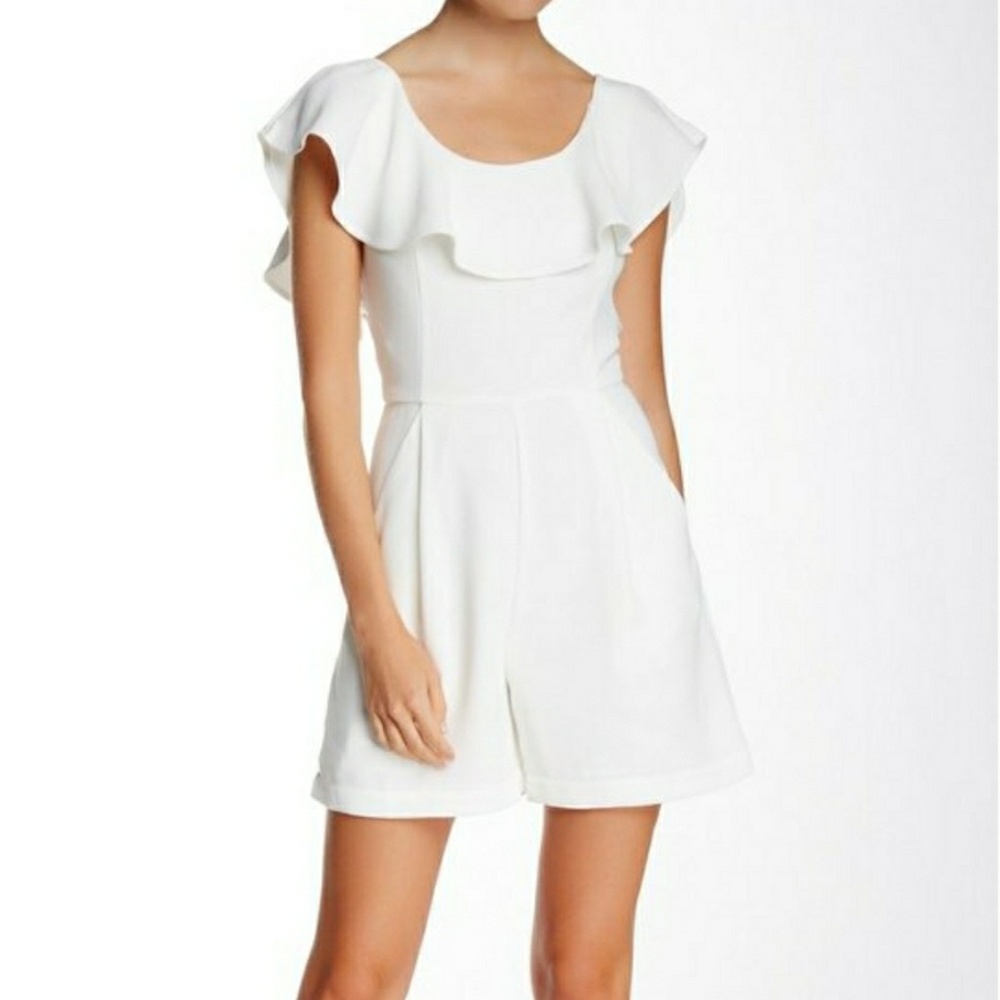 NWT French Connection White Ruffle Romper